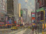 Thomas Kinkade Canvas Paintings - Time Square